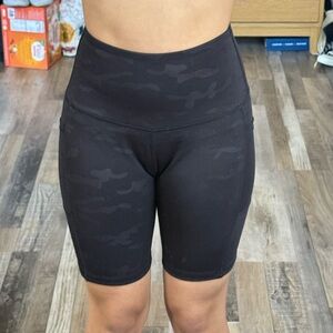 Black camo biker shorts